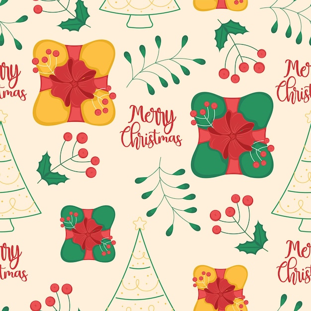 Wzorzec świąteczny tło Papier do pakowania prezentów Ilustracja wektorowa