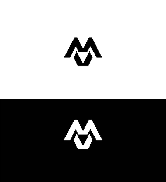 Wzorzec symbolu znaku tożsamości litery logo MV VM