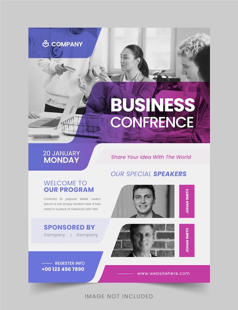 Wzorzec ulotki seminariowej konferencji Abstract Business Flyer