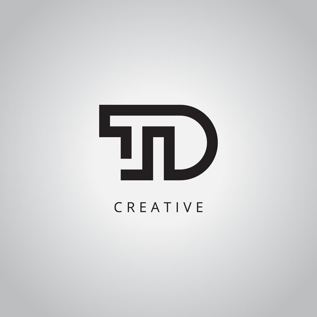 Wzorzec wektorowy projektu logo biznesowego TD DT