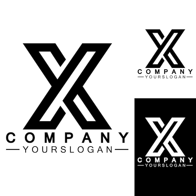 X Letter Logo Szablon Wektor Ikona Ilustracja Projekt