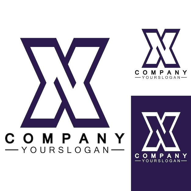 X Letter Logo Szablon Wektor Ikona Ilustracja Projekt