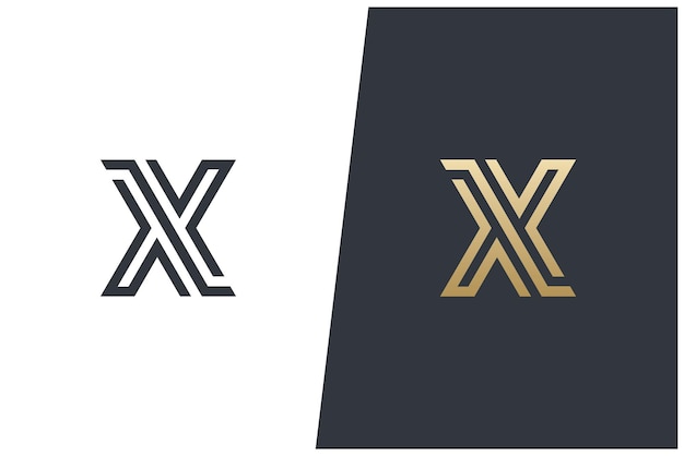 X Litera Abstrakcyjny Monogram Wektor Logo Koncepcja Projekt Nowoczesny Elegancki Luksus Premium Wektor V2