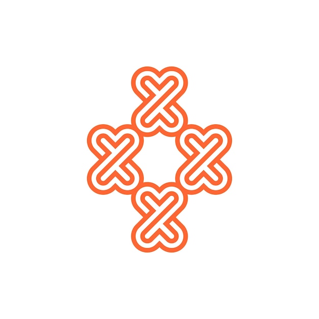 X Love Logo Krzyż Nowoczesne Wzory Szablonów