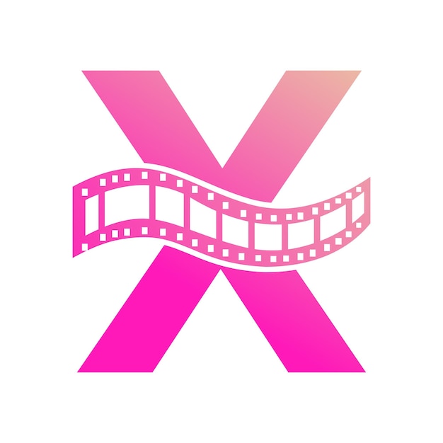 X Z Literą Film Roll Symbol Strip Film Logo Dla Znaku Filmowego I Koncepcji Rozrywki