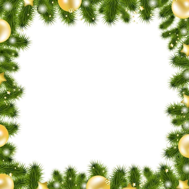 Wektor xmas złota granica, samodzielnie na białym tle