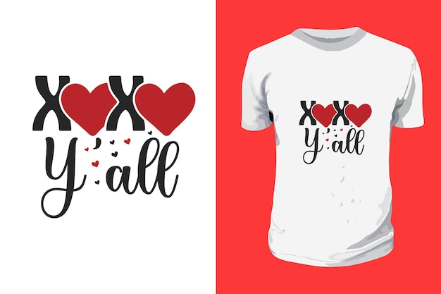 Plik wektorowy xoxo y wszystkie walentynki typografia cytaty t shirt design romantyczny napis love