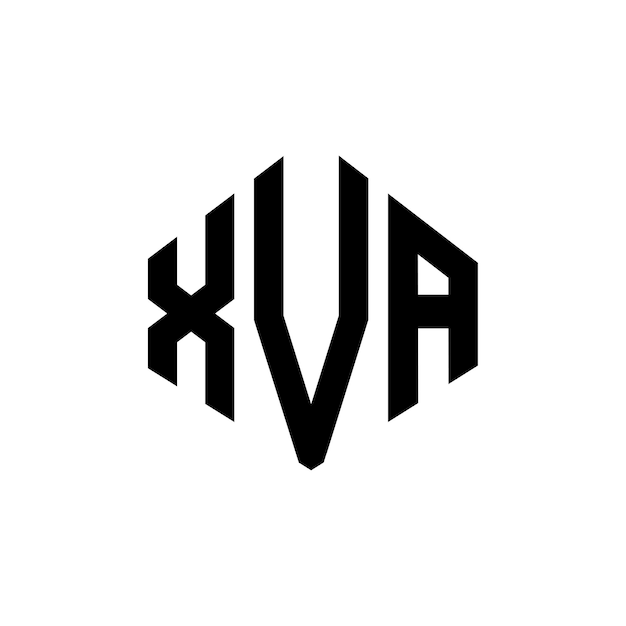 Plik wektorowy xva letter logo design with polygon shape xva polygon and cube shape logo design xva hexagon vector logo template białe i czarne kolory xva monogram logo biznesowe i nieruchomości