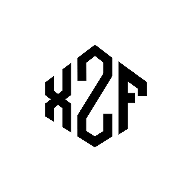 Plik wektorowy xzf letter logo design with polygon shape xzf polygon and cube shape logo design xzf hexagon vector logo template białe i czarne kolory xzf monogram logo biznesowe i nieruchomości