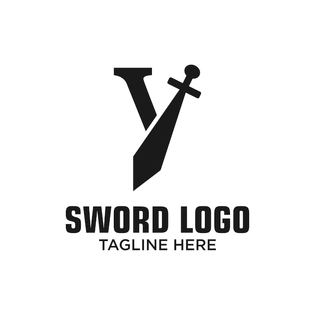 Plik wektorowy y sword logo design template inspiracja ilustracja wektorowa