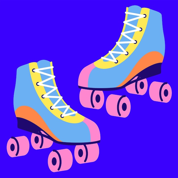 Plik wektorowy y2k roller skates styl estetyczny moda lat 90.
