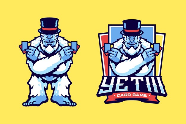 Plik wektorowy yeti card game mascot design (tworzenie maskotki gry karcianej yeti)