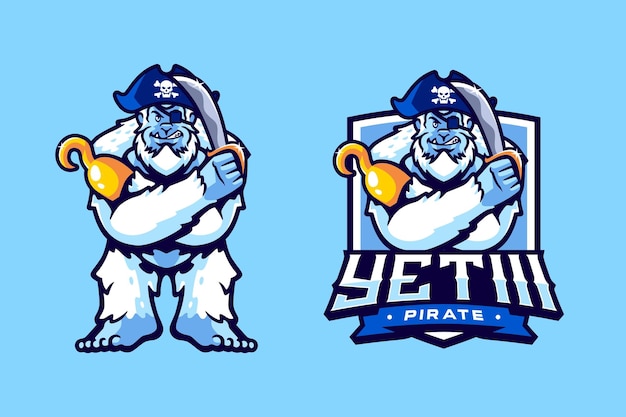 Plik wektorowy yeti pirate mascot design