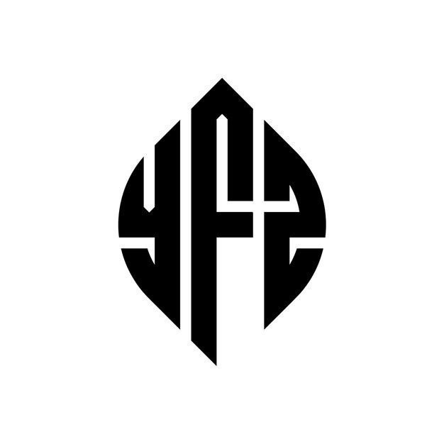 Plik wektorowy yfz okrągłe litery logo z kształtem okręgu i elipsy yfz elipsy litery z stylem typograficznym trzy inicjały tworzą logo okręgu yfz krąg emblem abstrakt monogram liczba mark wektor