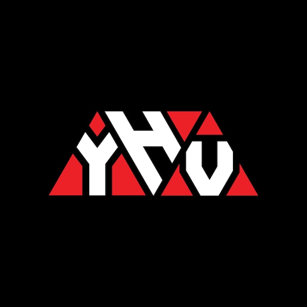 Plik wektorowy yhv trójkątny projekt logo z kształtem trójkąta yhv triangle logo design monogram yhv trzykąt wektorowy szablon logo z czerwonym kolorem yhv logo trójkątne proste eleganckie i luksusowe logo yhv