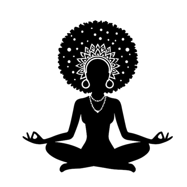 Yoga Svg Afro Womany