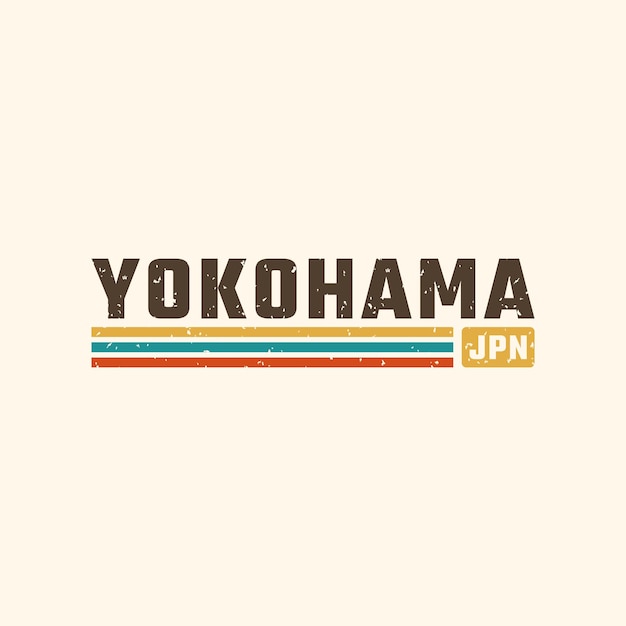 Plik wektorowy yokohama lettering w stylu retro