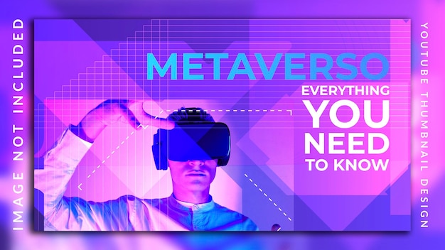 Youtube Miniatura Neon Abstrakcyjne światło Futurystyczna Technologia Koncepcja Metaverse