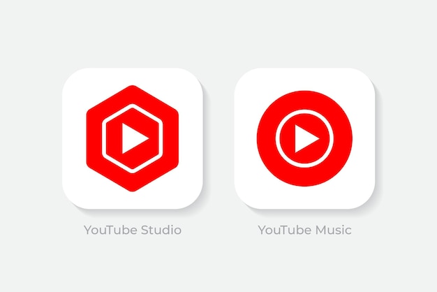 Plik wektorowy youtube studio i youtube music logos illustrationxdxaedytowalny plik wektorowy