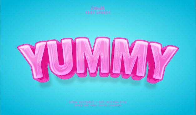 Plik wektorowy yummy text effect style editable text effect style folia plastikowa