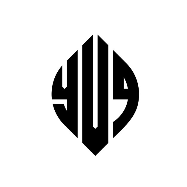 Plik wektorowy yvq okrągłe litery projektowanie logo z okręgiem i kształtem elipsy yvq elipsy litery z stylem typograficznym trzy inicjały tworzą logo okręgu yvq krąg emblem abstrakt monogram liter mark wektor