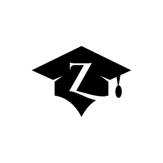 Z Logo Ikona Kapelusza Ukończenia Szkoły Logo Edukacji Symbol Absolwenta