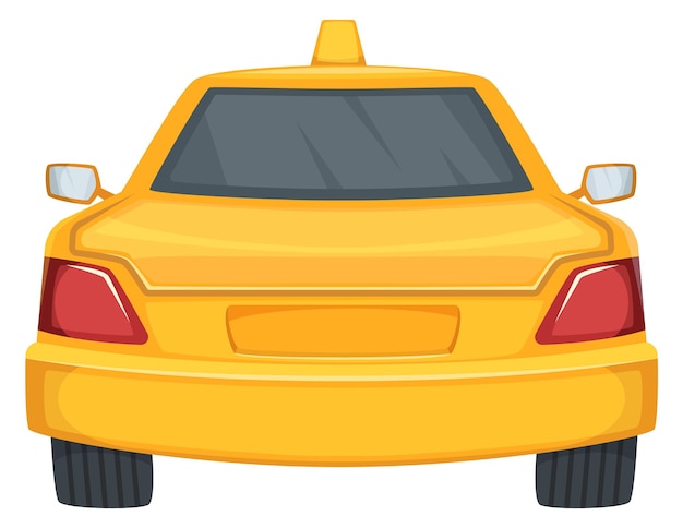 Plik wektorowy z tyłu taksówka żółta ikona z kreskówki