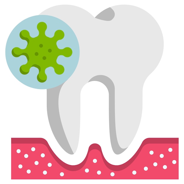 Plik wektorowy ząb spacefiller wirus koncepcja choroby drobnoustrojowe wektor ikona design stomatologia symbol opieki zdrowotnej