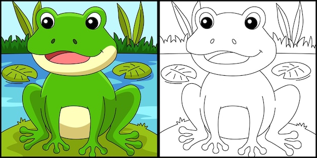 Żaba Kolorowanki Strona Kolorowa Ilustracja