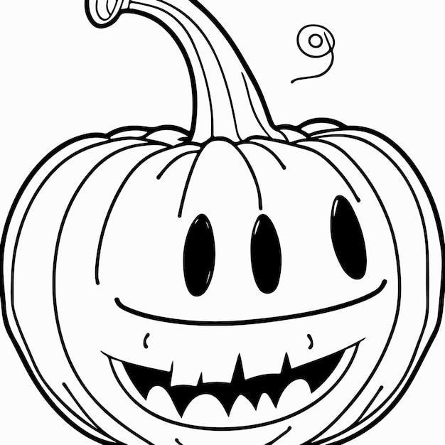 Zabawna ilustracja liniowa do kolorowania czarnej i białej książki z okazji świętowania Halloween