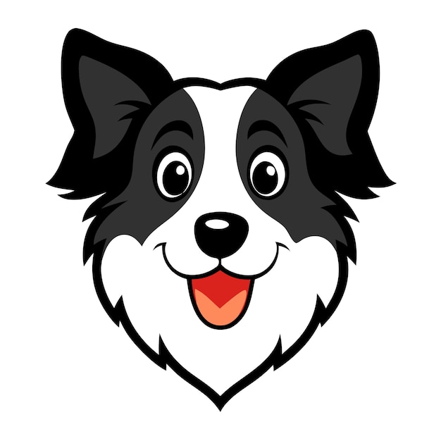 Zabawna sztuka wektorowa głowy border collie