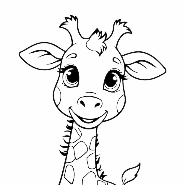 Plik wektorowy zabawne rysunki z żyrafą dla dzieci