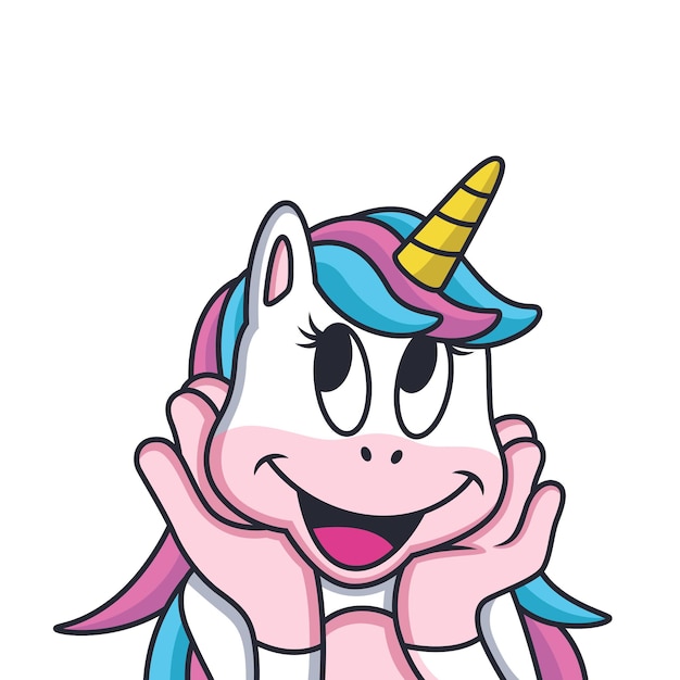 Plik wektorowy zabawne wyrażenie cute unicorn girl cartoon