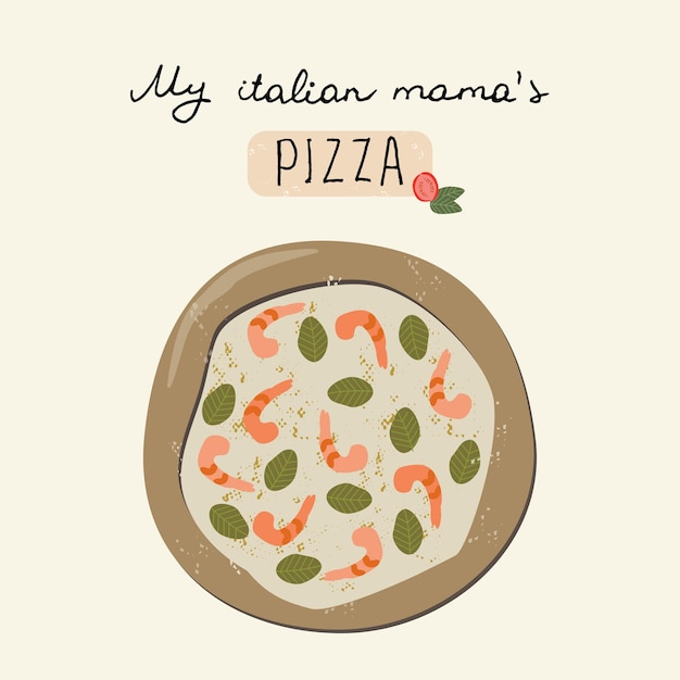 Plik wektorowy zabawny plakat pizzy mojej włoskiej mamy