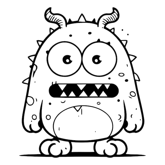 Plik wektorowy zabawny potwór z kreskówek ilustracja wektorowa izolowana na białym tle