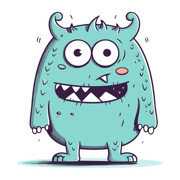 Plik wektorowy zabawny potwór z kreskówek ilustracja wektorowa potwora z emocjami