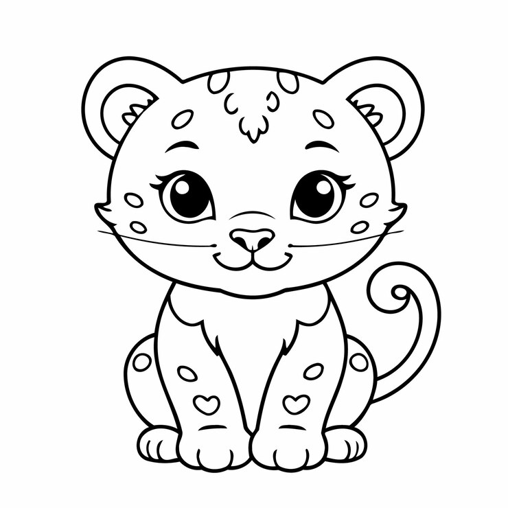 Wektor zabawny projekt okładki książki do malowania z rysunkiem leoparda