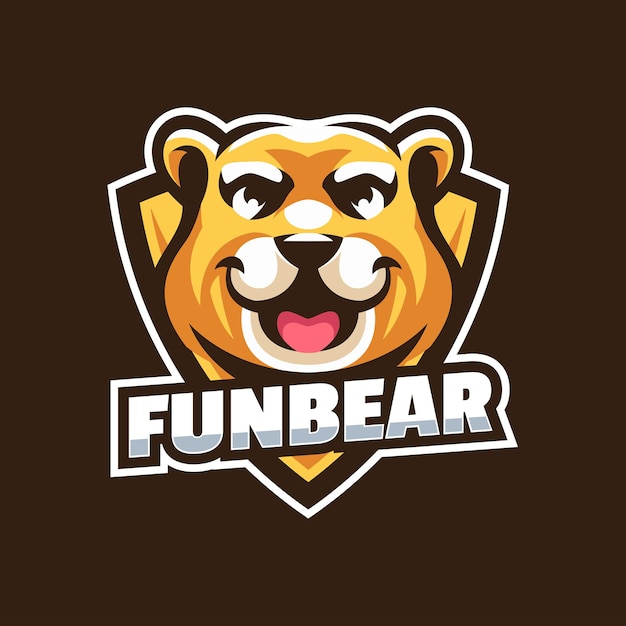 Zabawny Wektor Logo Maskotki Niedźwiedzia