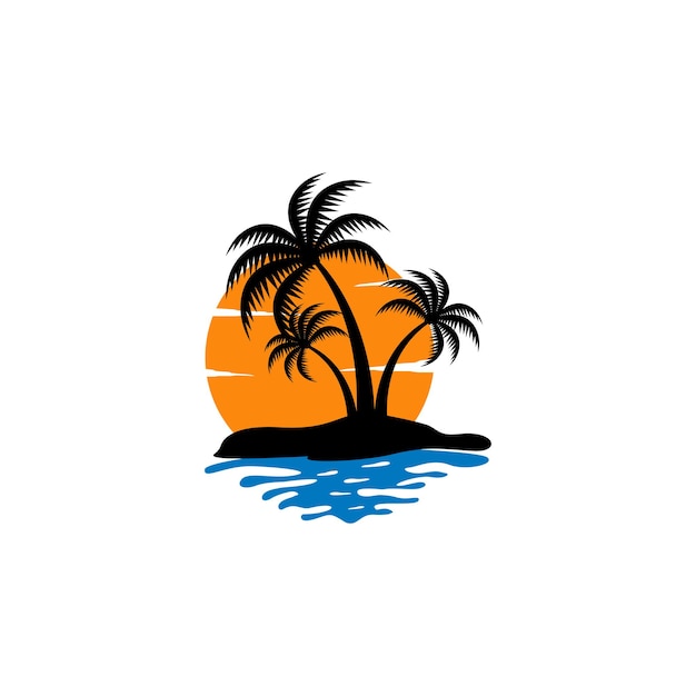 Zachód słońca logo ikona szablon wektor