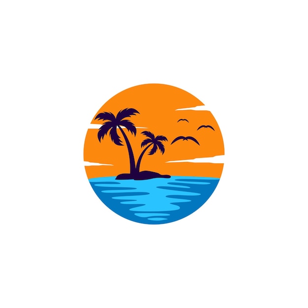Zachód słońca logo ikona szablon wektor