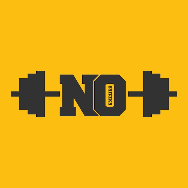 Żadnych Wymówek Fitness Gym Muscle Workout Motivacja Cytaty Plakat Szablon Wektorowy