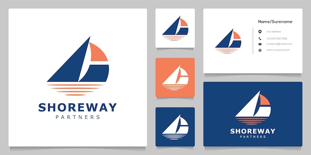 Żaglówka Na Wodzie Transportasion Nautical Logo Design