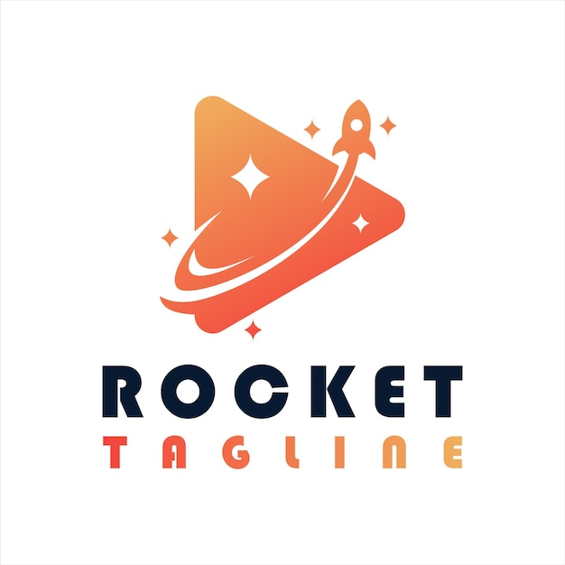 Plik wektorowy zagraj w koncepcję projektowania logo rocket launch