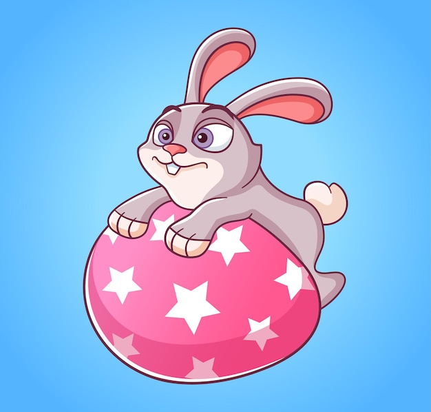 Zajączek Z Easter Egg Edukacyjny Film Animowany Ilustracji Wektorowych Do Ozdób Wielkanocnych