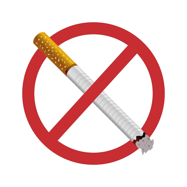Plik wektorowy zakaz palenia czerwony znak wektora na białym tle symbol strefy dla niepalących