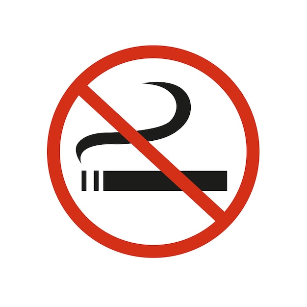 Zakaz palenia na białym tle z przestrzenią do kopiowania