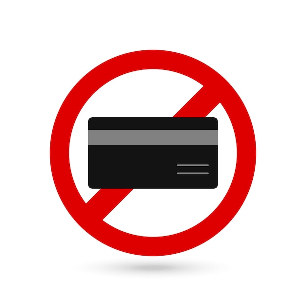 Plik wektorowy zakazany znak z ikoną karty kredytowej ilustracja wektorowa