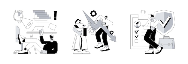 Zakończenie biznesu abstrakcyjne ilustracje wektorowe koncepcji