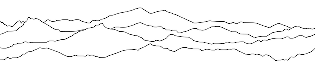 Zakrzywione linie, imitacja pasm górskich, tło wektorowe, minimalizm