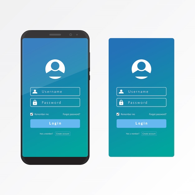 Zaloguj się w interfejsie użytkownika i UX za pomocą szablonu projektu inteligentnego telefonu